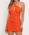 Halter Mini Dress - Orange
