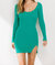 Long Sleeve Mini Dress - Green