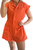 Snap Button Romper In Orange