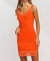 Sunset Lace Trim Bodycon Dress - Orange