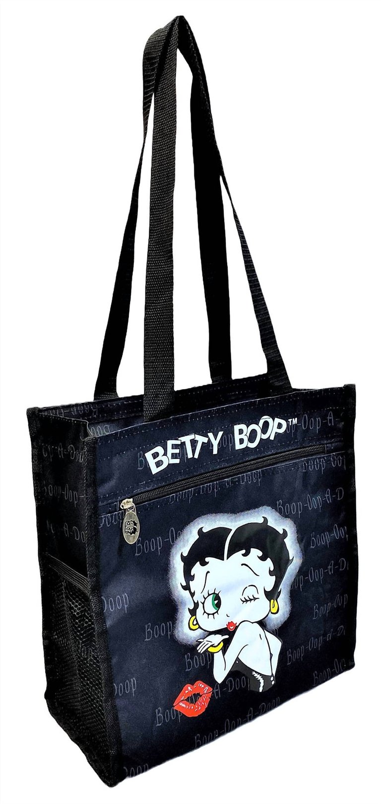 Polyester Shopping Bag In Black - Black