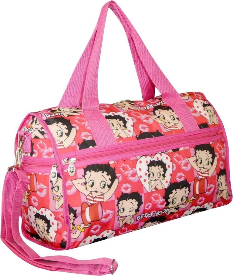 Women's Duffel Bag In Pink With Kisses - Pink With Kisses