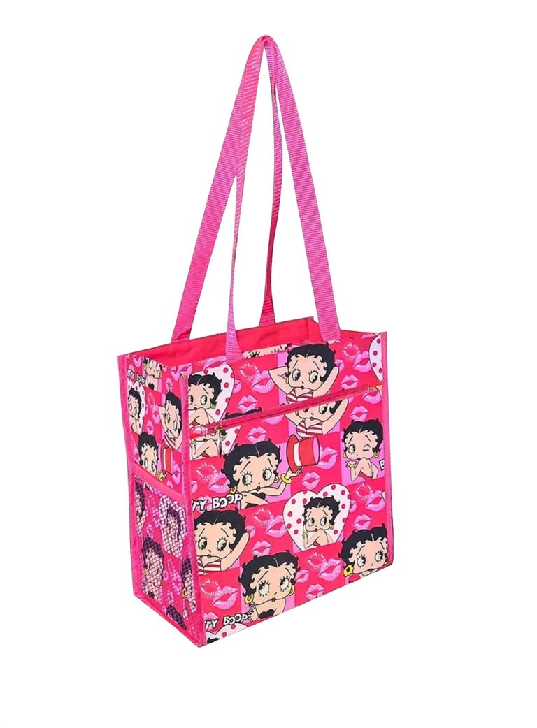 Women's Polyester Shopping Bag In Pink Multi - Pink Multi