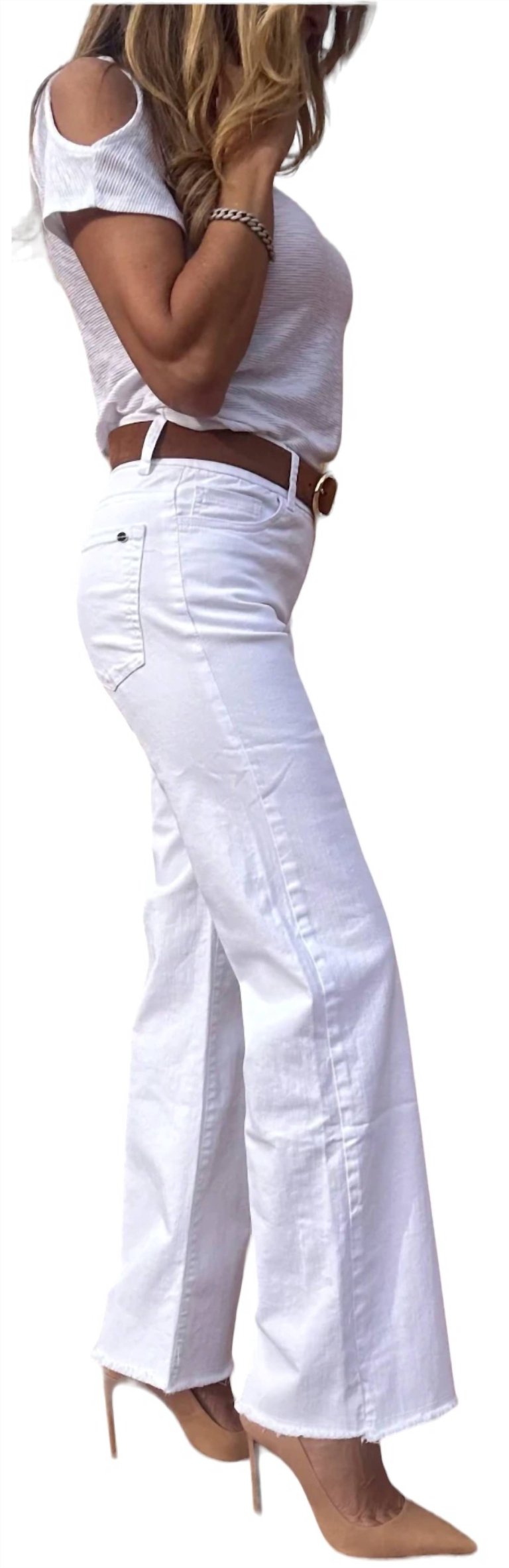 Amanda Pants In White Denim