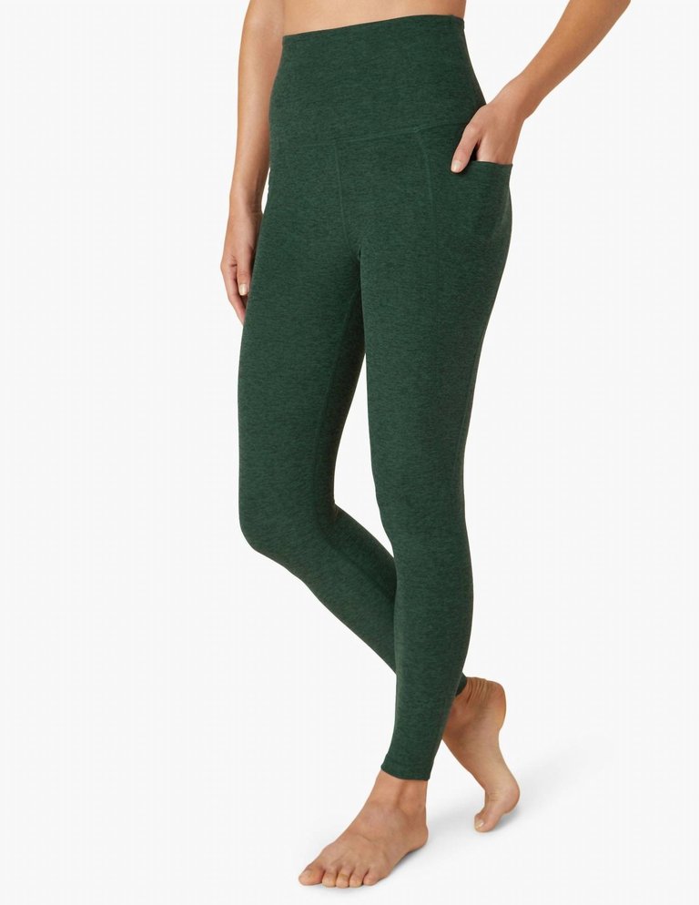 Spacedye Out Of Pocket High Waisted Midi Legging In Forest Green Pine - Forest Green Pine