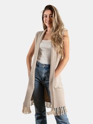 Varanasi Chevron Vest - Beige