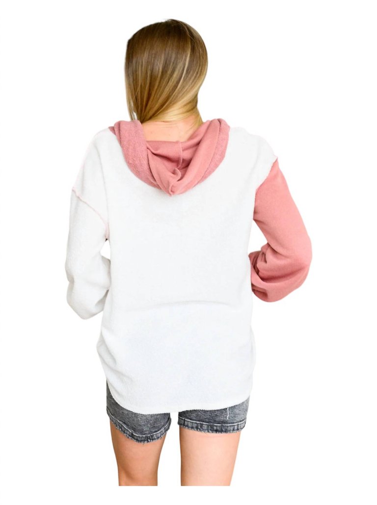 Best On The Block Hoodie In White And Pink