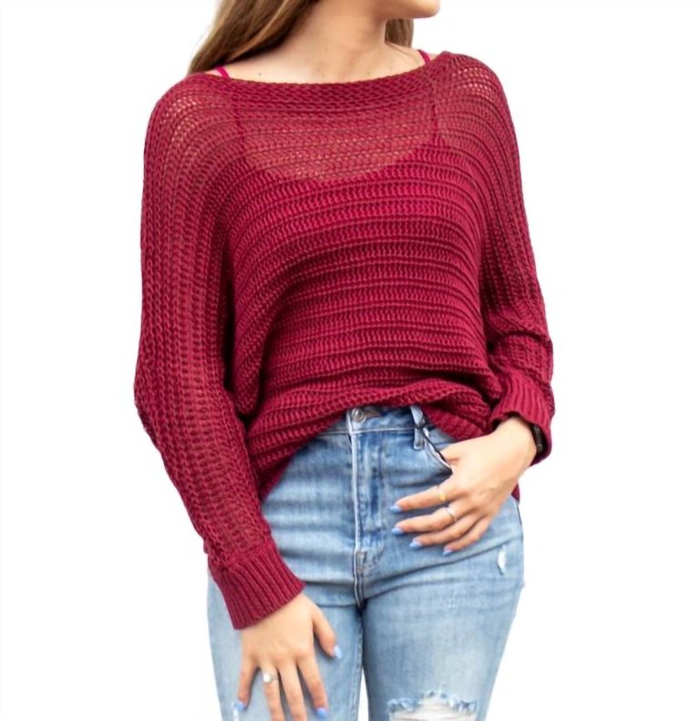 Born To Love Sweater In Burgundy - Burgundy