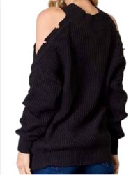 Cutout Shoulder Sweater