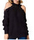 Cutout Shoulder Sweater - Black
