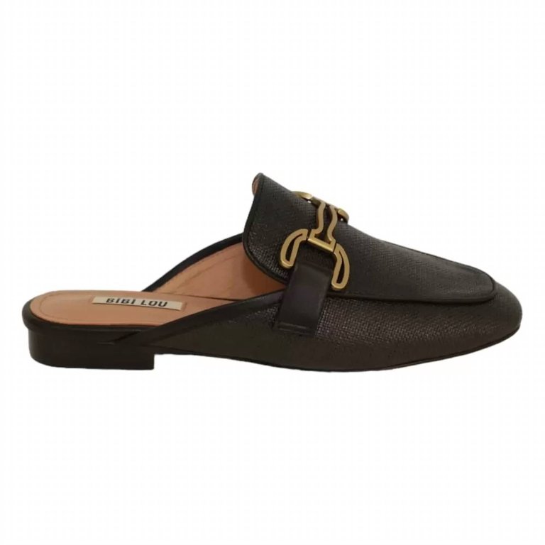 Lou Raffia Mule In Black