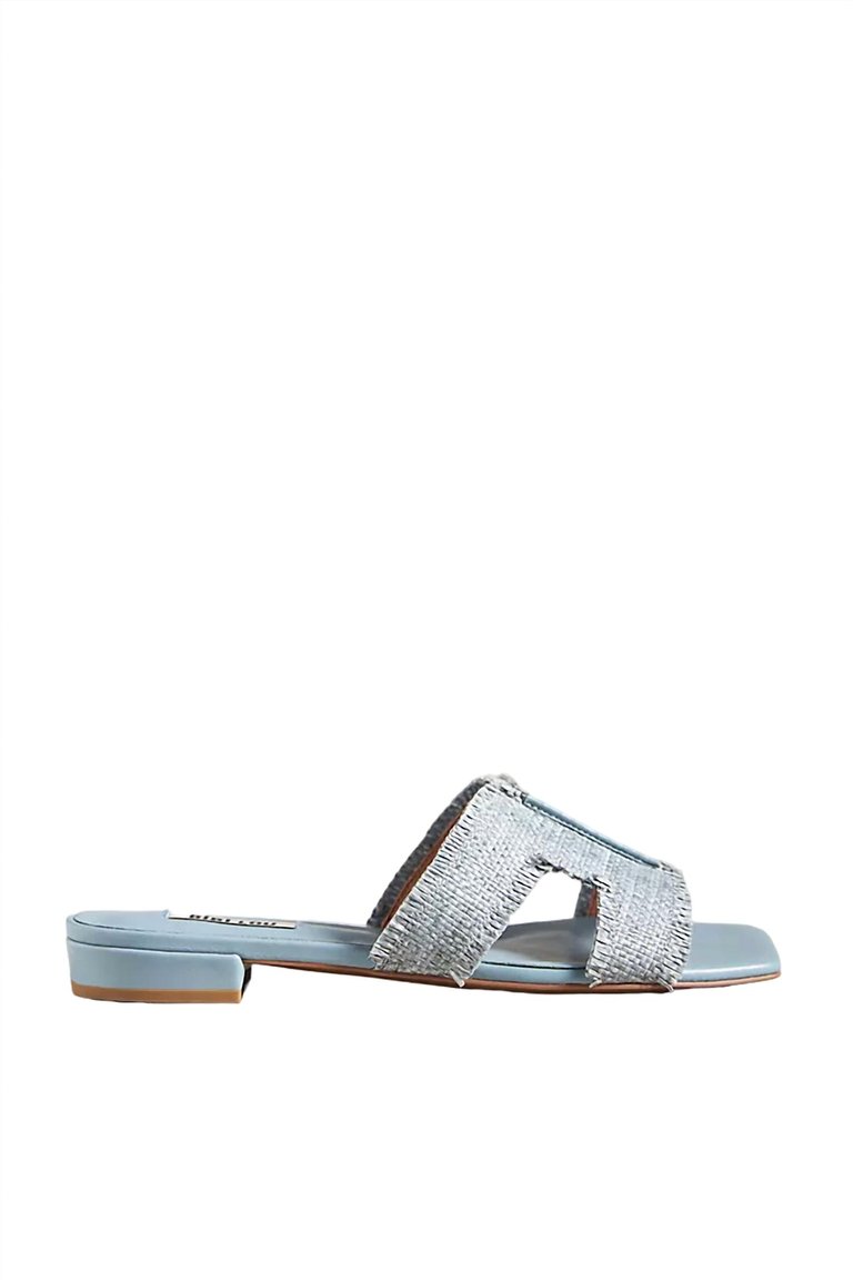 Women's Dahlia Raffia Slide Sandals In Celeste - Celeste