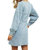 Square Neck Button Front Washed Dress In Denim