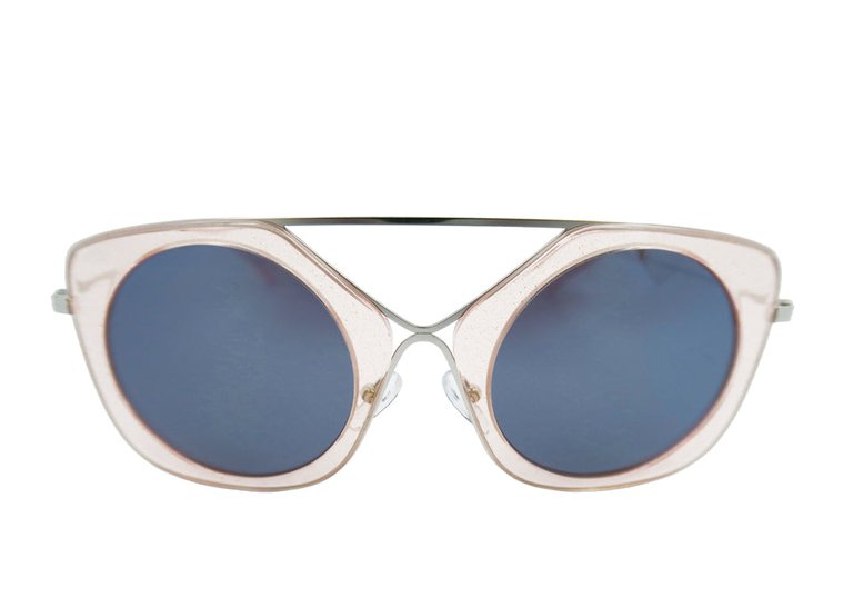 Saiko + S Sunglasses - BE245 - Silver / Crystal Light Orange and Glittery