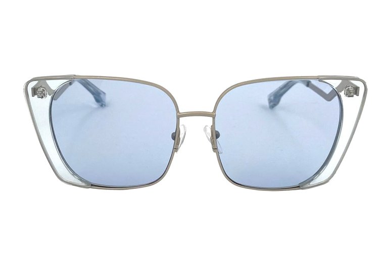 Tajimi + S Sunglasses - BE255 - Matt Silver / Crystal Light Blue