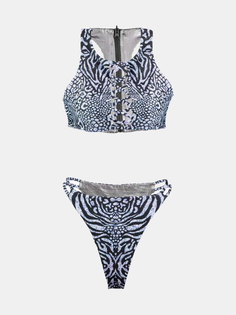 Daydream Island Bikini Dark Animale Reversible - Grey