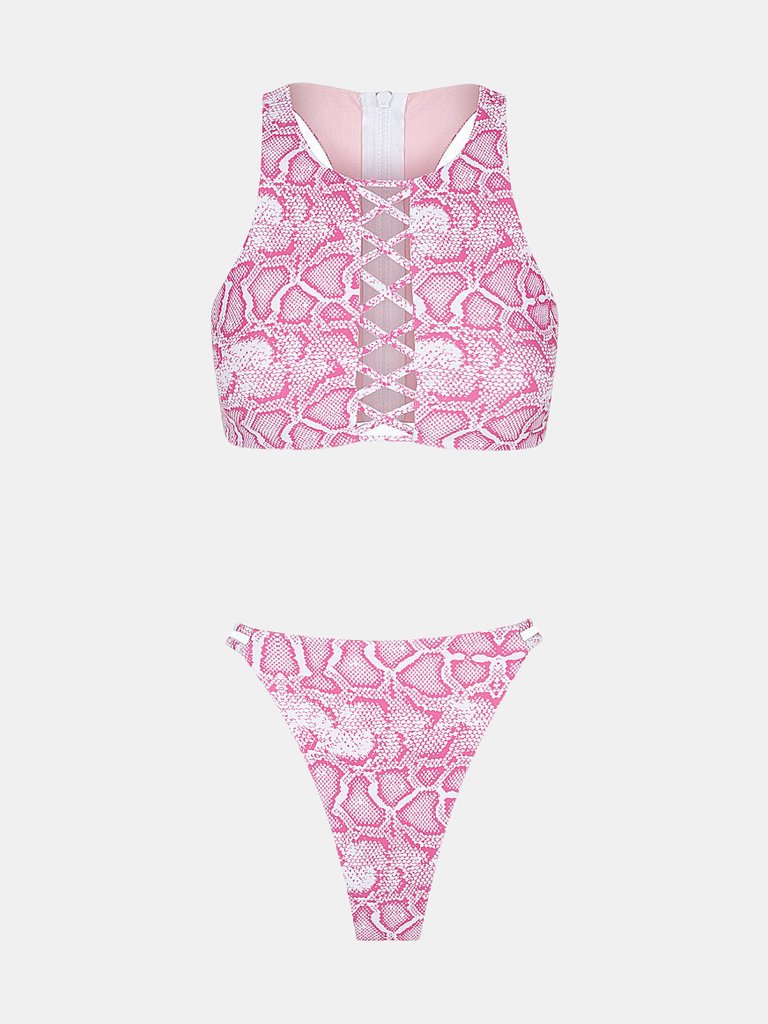 Daydream Island Bikini in Pink Sea Serpent Reversible - Pink