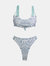 Magnetic Island Bikini in Animale Glitterati Reversible - Aquamarine