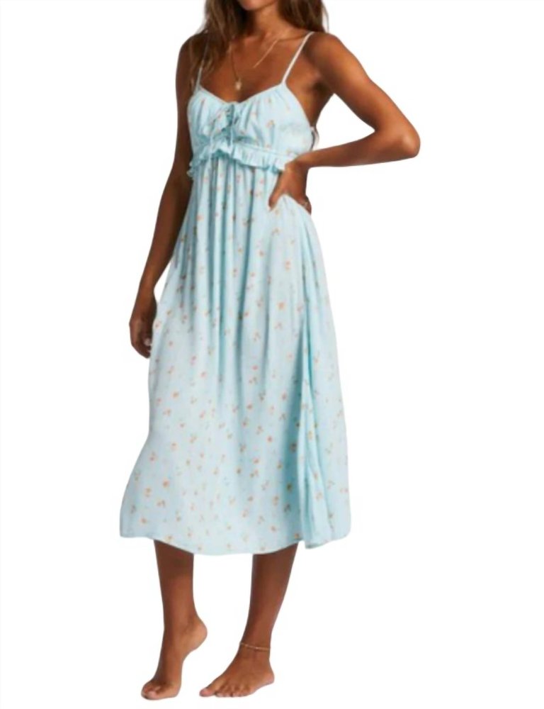 Rebel Heart Midi Slip Dress In Pure Aqua