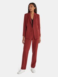 Frances Double Breasted Blazer - Wine