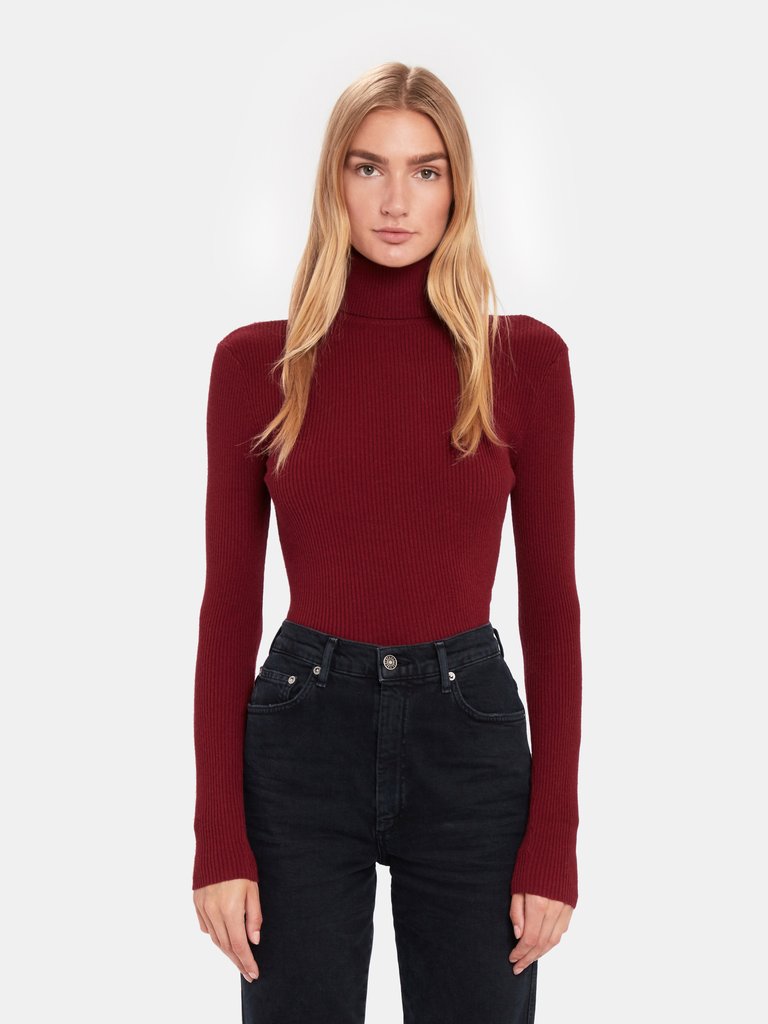 Jean Rib Turtleneck Sweater