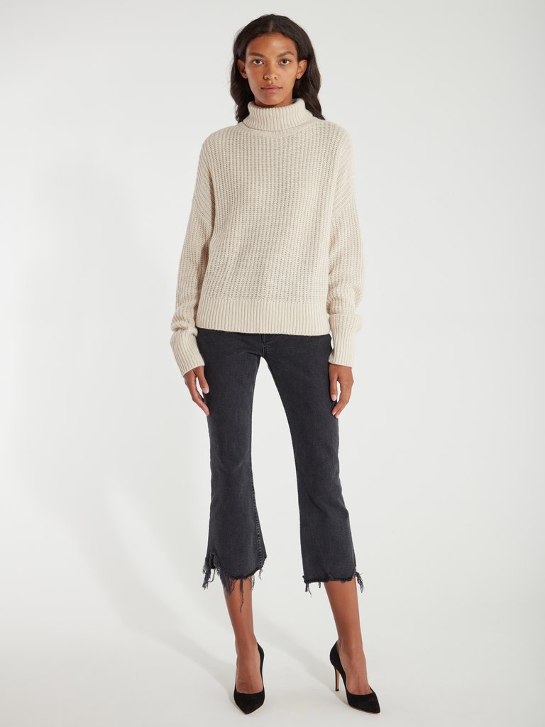 Marie Oversized Turtleneck Sweater - Sandpiper