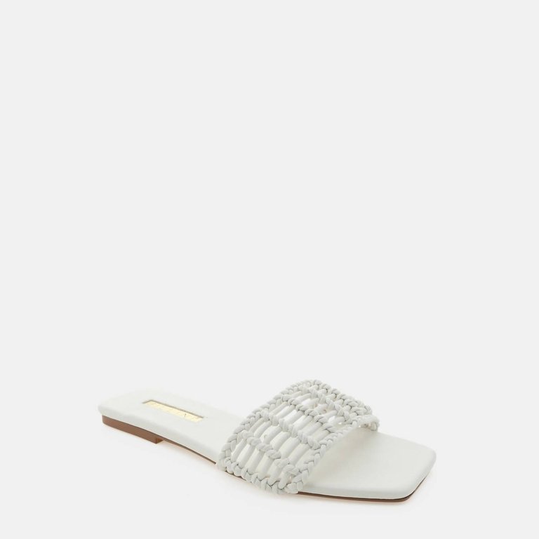 Fayla Slide Sandal In White - White