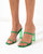 Yasara Block Heeled Mule In Green