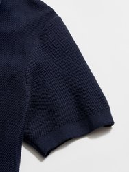 American Pique Sweater Polo - Navy