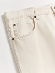 Cotton Linen 5 Pocket Pant - Eggshell