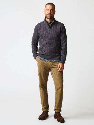 Billy Reid Diamond Quilt Half Zip Sweater - Black product