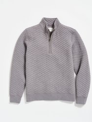 Diamond Quilt Half Zip Sweater - Medium Grey - Medium Grey