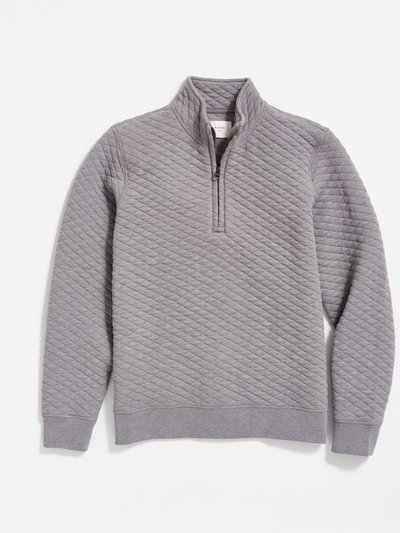 Billy Reid Diamond Quilt Half Zip Sweater - Medium Grey product
