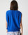 Drape Sleeve Fine Gauge Tee - Cobalt Blue