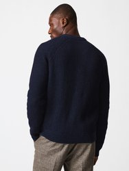 Fisherman Rib Crew Sweater - Navy