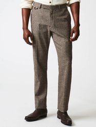 Flat Front Trouser - Black/Brown