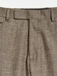 Flat Front Trouser - Black/Brown