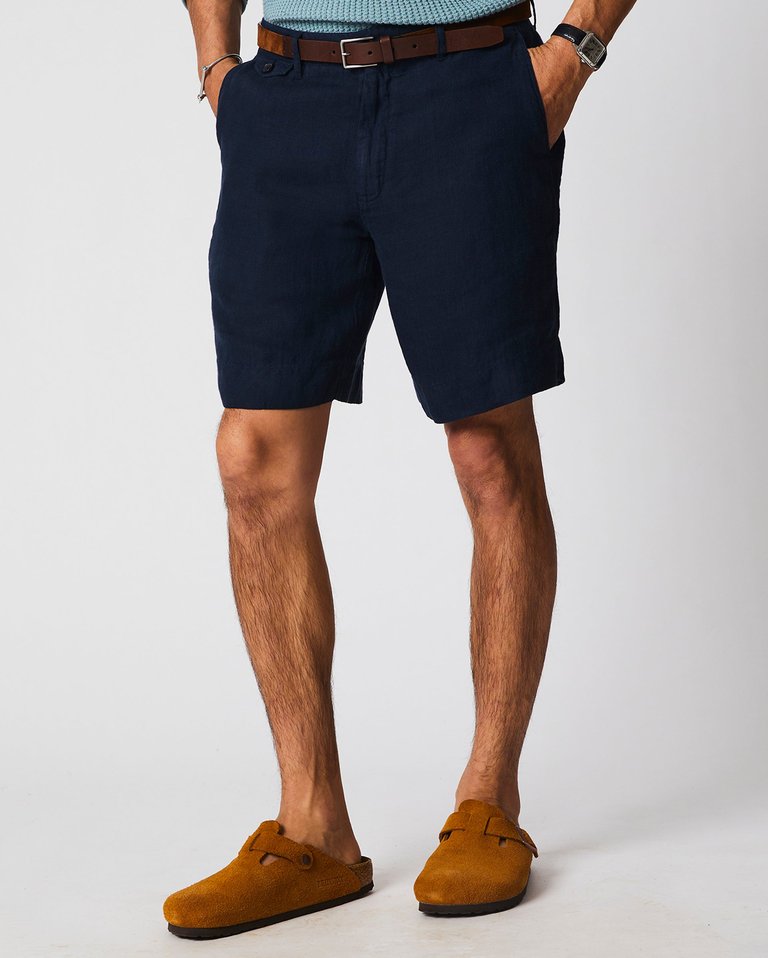 Linen Moore Short - Carbon Blue