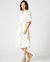 Linen Pointelle Shirt Dress - WHITE
