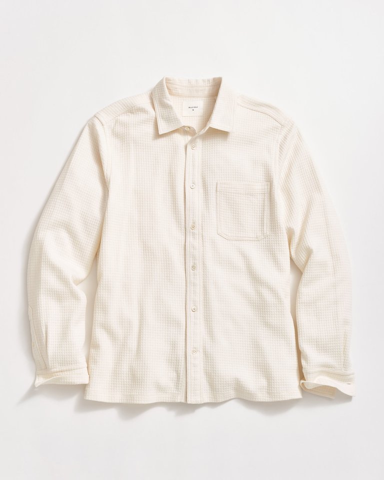 Long-Sleeve Grid Knit Tuscumbia Shirt - Tinted White - Tinted White