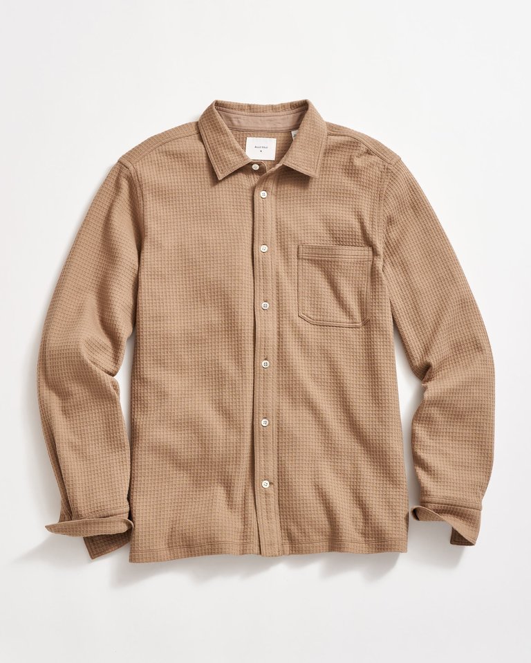 Long-Sleeve Grid Knit Tuscumbia Shirt - Washed Tan - Washed Tan