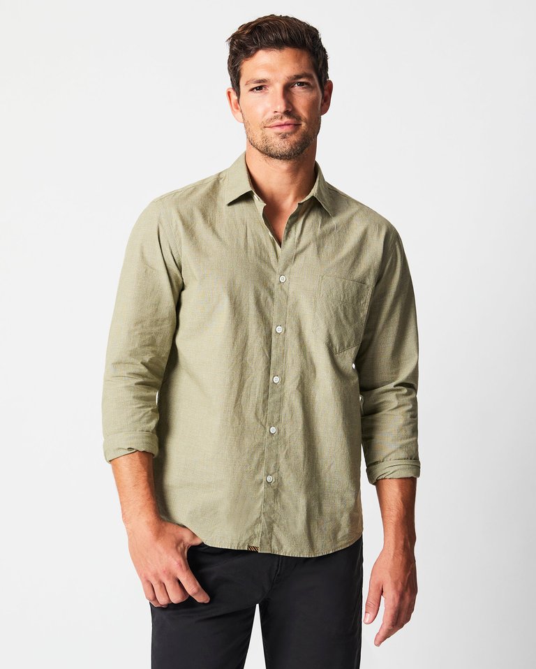 Micro-Basketweave John T Shirt - Olive