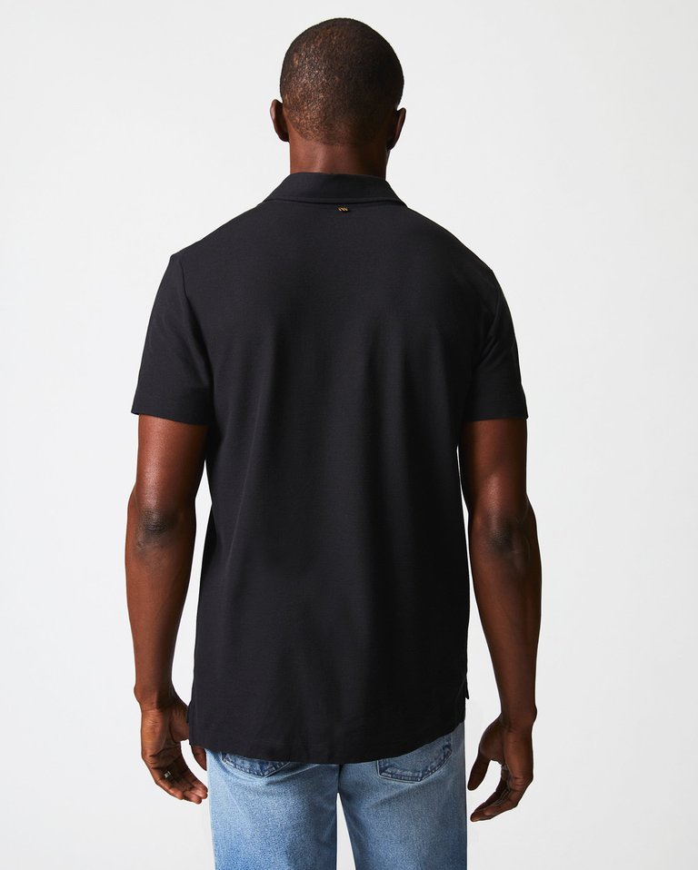 Pique Pensacola Polo T-Shirt - Black