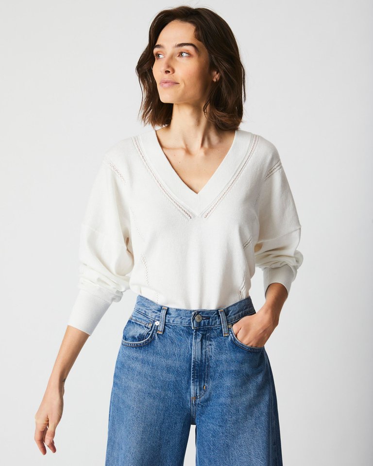 Pointelle Seam Sweater