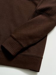 Quilted Half Zip Sweatshirt - Chocolate