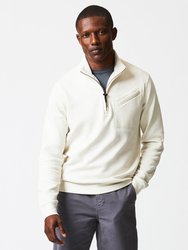 Quilted Half Zip Sweatshirt - Tinted White
