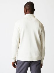 Quilted Half Zip Sweatshirt - Tinted White
