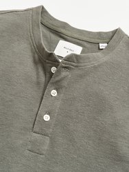 Short Sleeve Hemp Cotton Henley - Washed Grey