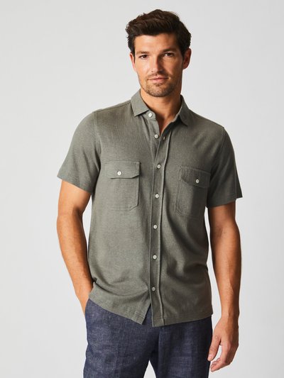 Billy Reid Short Sleeve Hemp Cotton Knit Shirt - Washed Grey product