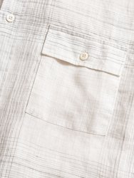 Short Sleeve Linen Line Plaid Banks Shirt